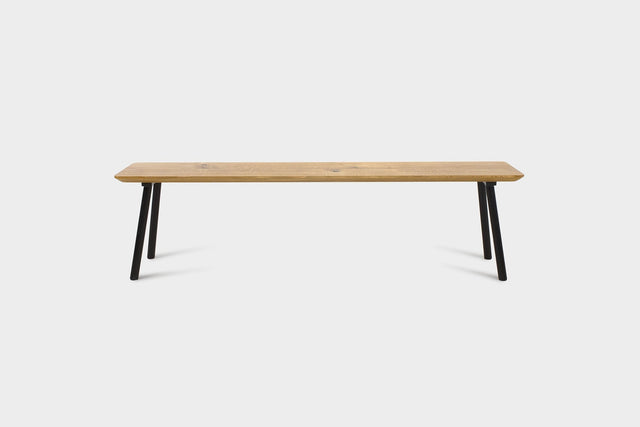 Mid Century Modern Oak Bench on Metal Legs | MARTA Bench-Hardman Design