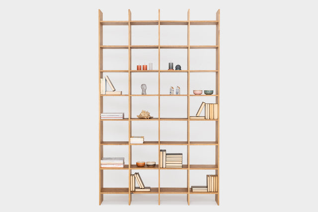 AGATA | Contemporary Oak Bookcase 63" x 102"