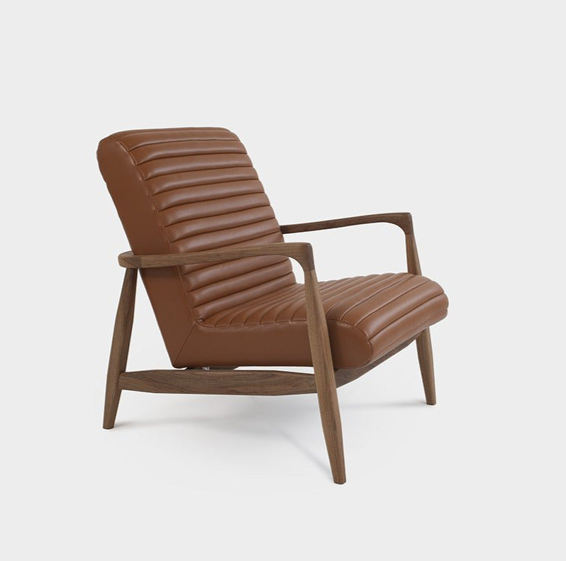 Modern Armchair and Ottoman in Spanish Leather or Wool | LAICA Armchair-Hardman Design