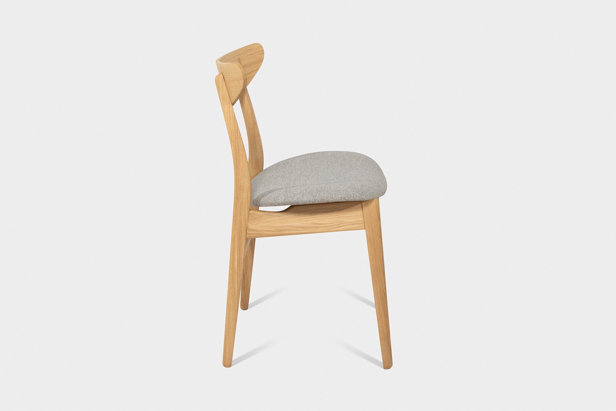 Oak or Walnut Dining Chair Upholstered in Wool or Leather | CAROLIAH-Hardman Design